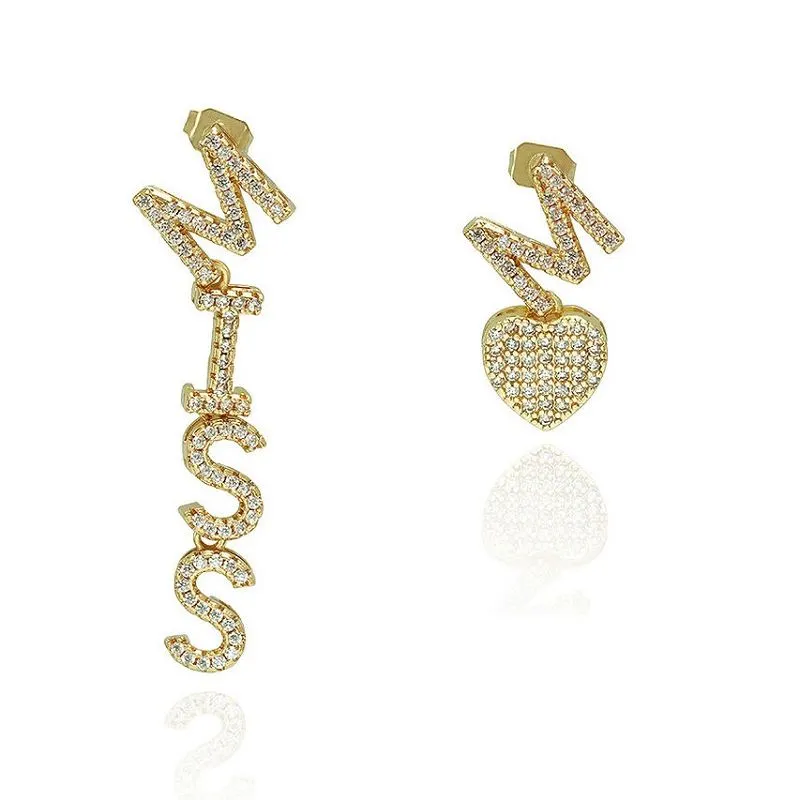 Diy Miss Letter Initial Kõrvarõngas