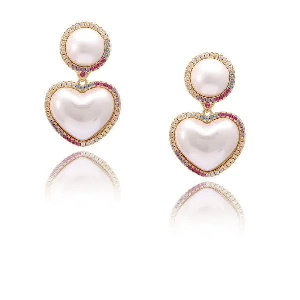 Südamekujuline pärlkõrvarõnga tilk