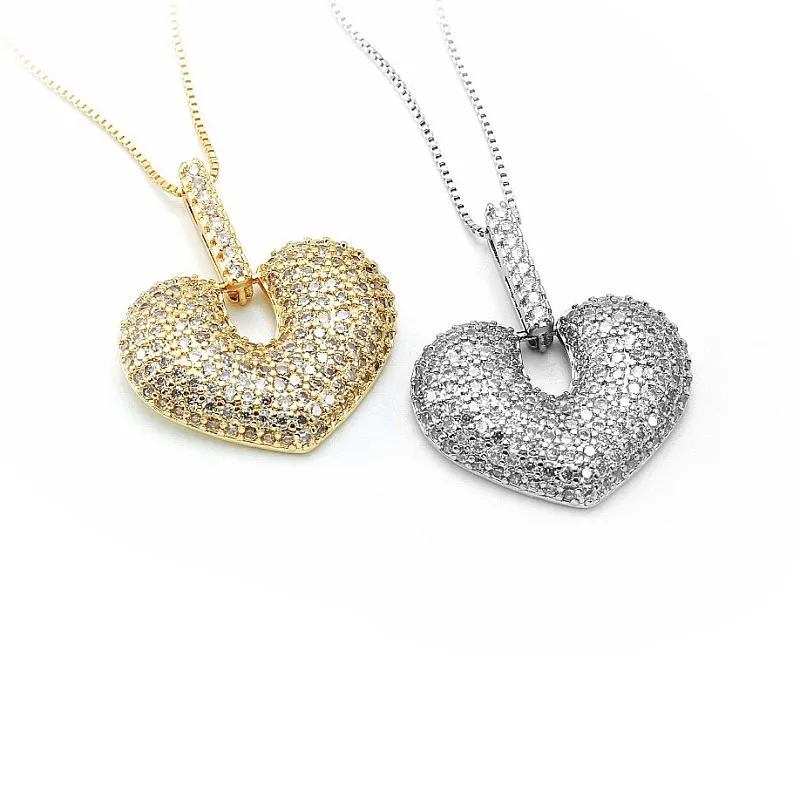 Pave Setting Heart Pendant